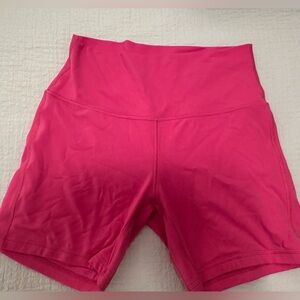 sonic pink lululemon align biker shorts